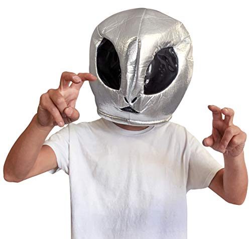 Cabeça Capacete/Máscara Alien Extra Terrestre Pelúcia Luxo