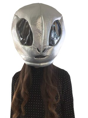 Cabeça Capacete/Máscara Alien Extra Terrestre Pelúcia Luxo