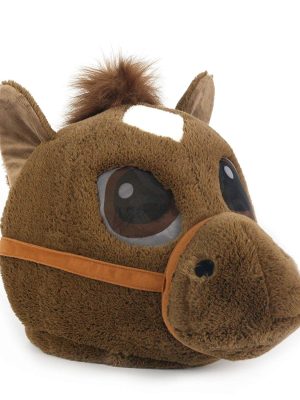 Cabeça Capacete Máscara Cavalo Pelúcia Luxo Cabeça Capacete Máscara Cavalo Pelúcia Luxo
