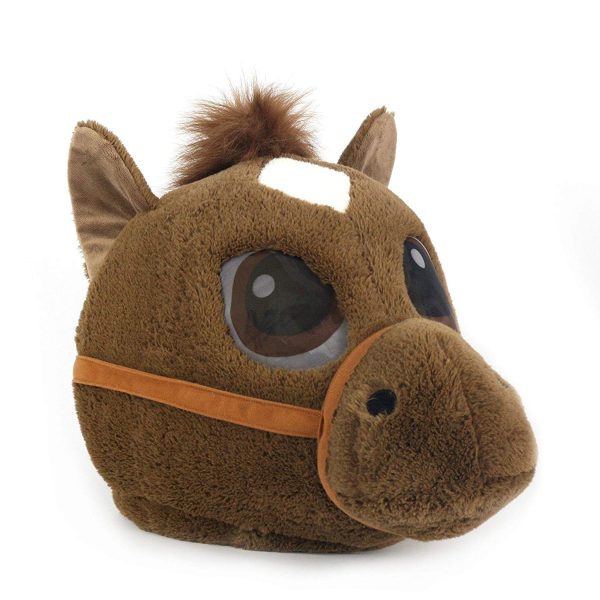Cabeça Capacete Máscara Cavalo Pelúcia Luxo Cabeça Capacete Máscara Cavalo Pelúcia Luxo