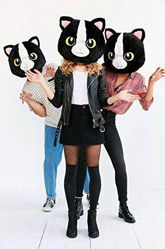 Cabeça Capacete Máscara Gata Pelúcia Luxo Cabeça Capacete Máscara Gata Pelúcia Luxo