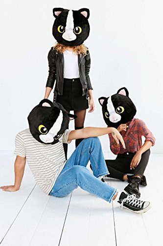 Cabeça Capacete Máscara Gata Pelúcia Luxo Cabeça Capacete Máscara Gata Pelúcia Luxo