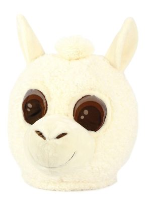 Cabeça Capacete Máscara Llama Pelúcia Luxo Cabeça Capacete Máscara Llama Pelúcia Luxo