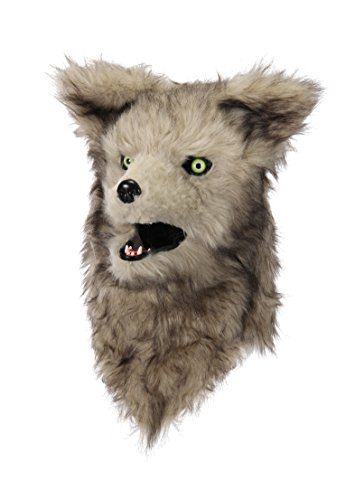 Cabeça Capacete Máscara Lobo Pelúcia Luxo Cabeça Capacete Máscara Lobo Pelúcia Luxo