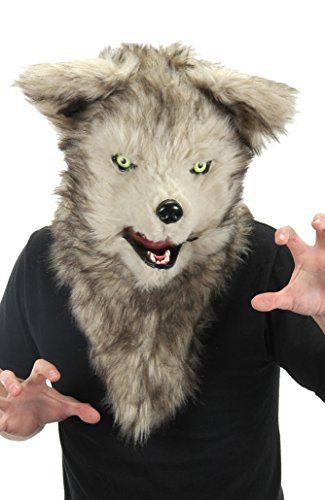 Cabeça Capacete Máscara Lobo Pelúcia Luxo Cabeça Capacete Máscara Lobo Pelúcia Luxo