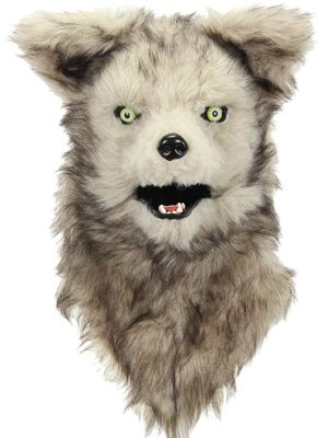 Cabeça Capacete Máscara Lobo Pelúcia Luxo Cabeça Capacete Máscara Lobo Pelúcia Luxo