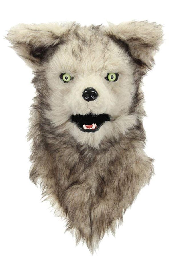 Cabeça Capacete Máscara Lobo Pelúcia Luxo Cabeça Capacete Máscara Lobo Pelúcia Luxo