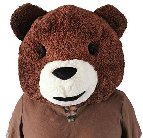 Cabeça Capacete Máscara Urso Pelúcia Deluxe Cabeça Capacete Máscara Urso Pelúcia Deluxe