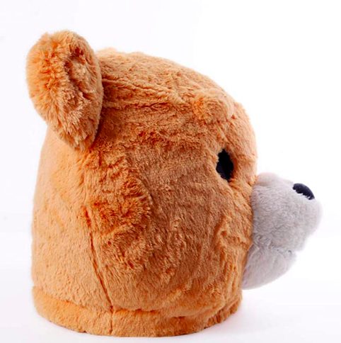 Cabeça Capacete Máscara Urso Pelúcia Luxo Marrom Cabeça Capacete Máscara Urso Pelúcia Luxo Marrom