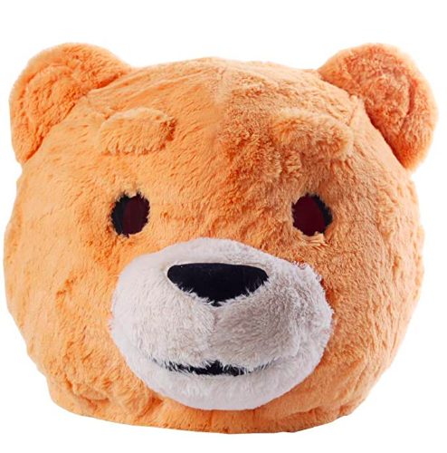 Cabeça Capacete Máscara Urso Pelúcia Luxo Marrom Cabeça Capacete Máscara Urso Pelúcia Luxo Marrom