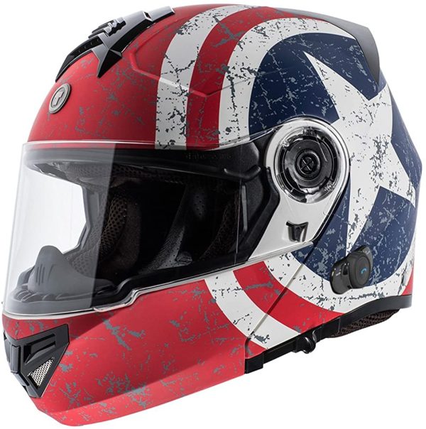 Capacete do Capitão América Motoqueiro Capacete do Capitão América Motoqueiro