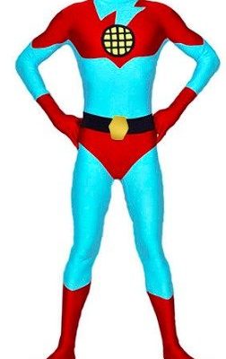 Fantasia Capitão Planeta Adulto Luxo Spandex Fantasia Capitão Planeta Adulto Luxo Spandex