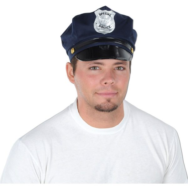 Chapéu Adulto de Policial Luxo Chapéu Adulto de Policial Luxo