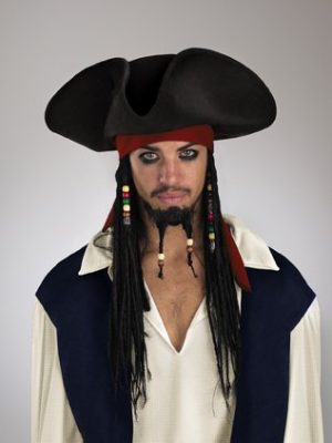 Chapéu com Tranças Jack Sparrow