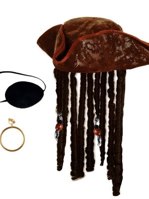 Chapéu com Tranças Jack Sparrow Clássico Chapéu com Tranças Jack Sparrow Clássico