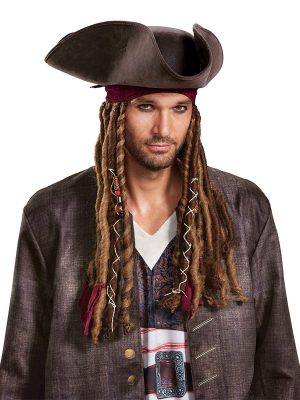 Chapéu com Tranças Jack Sparrow Clássica Chapéu com Tranças Jack Sparrow Clássica