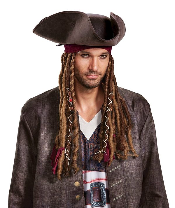 Chapéu com Tranças Jack Sparrow Clássica