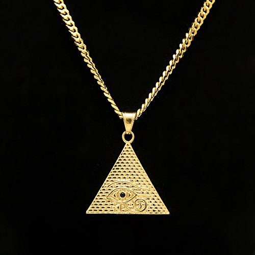 Colar Faraó Pirâmide Adulto Dourado Luxo