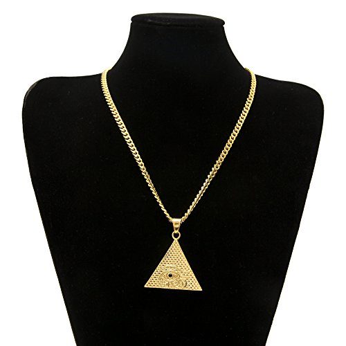Colar Faraó Pirâmide Adulto Dourado Luxo