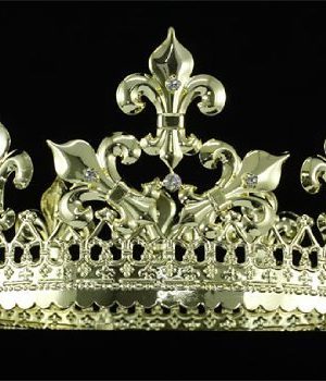 Coroa de Rei com Pedras Luxo Prateada e Dourada