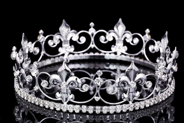 Coroa de Rei Rainha com Pedras Elite Prateada