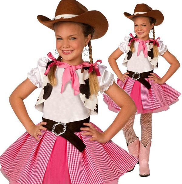 Fantasia Infantil Cowboy Cowgirl Pink Country Rosada Fantasia Infantil Cowboy Cowgirl Pink Country Rosada