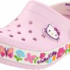 Sapato Crocs Infantil Hello Kitty Rosa e Branco