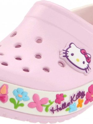 Sapato Crocs Infantil Hello Kitty Rosa e Branco