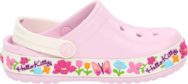 Sapato Crocs Infantil Hello Kitty Rosa e Branco
