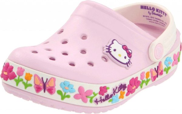 Sapato Crocs Infantil Hello Kitty Rosa e Branco