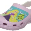 Sapato Crocs Infantil Princesas Rapunzel Bela e Aurora Disney
