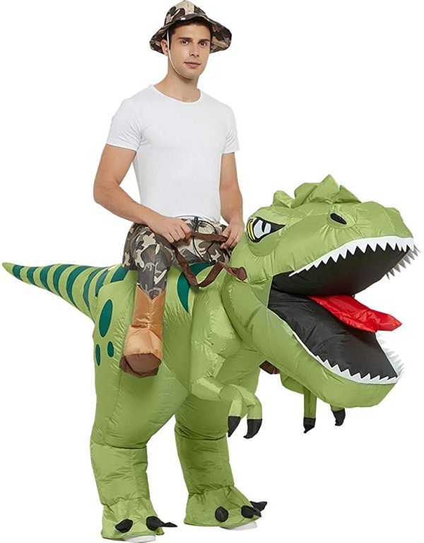 Fantasia Inflável Nas Costas do Dino Adulto