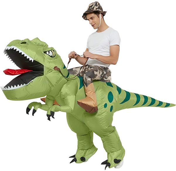 Fantasia Inflável Nas Costas do Dino Adulto