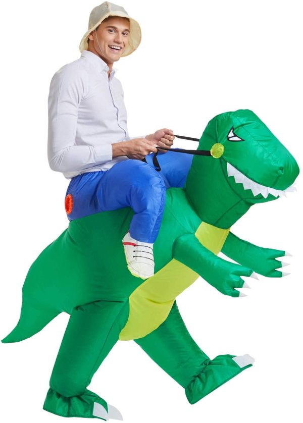 Fantasia Inflável Nas Costas do Dinossauro Adulto