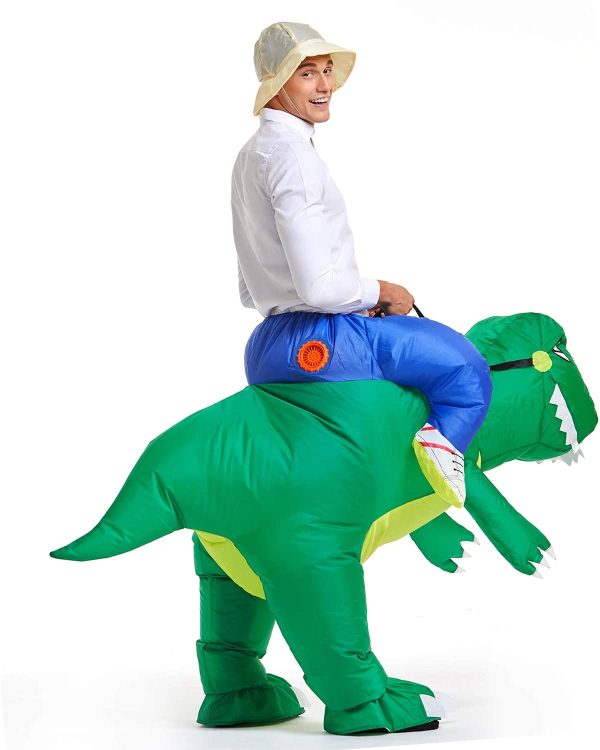 Fantasia Inflável Nas Costas do Dinossauro Adulto