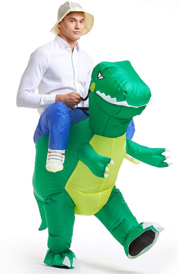 Fantasia Inflável Nas Costas do Dinossauro Adulto