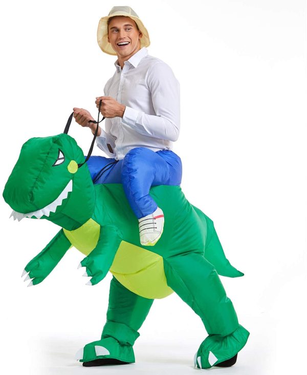 Fantasia Inflável Nas Costas do Dinossauro Adulto