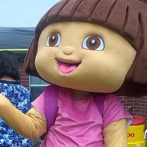 Fantasia Adulto Dora a Exploradora Mascote Luxo Fantasia Adulto Dora a Exploradora Mascote Luxo