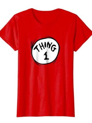 Camiseta Dr. Seuss Thing 1 Adulto Feminino Luxo