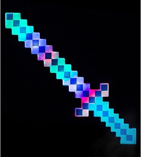 Espada de Diamantes com luz Eletrônica Minecraft Espada de Diamantes com luz Eletrônica Minecraft