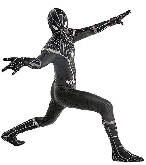Fantasia Adulto Homem Aranha Spider Man Spandex Preto