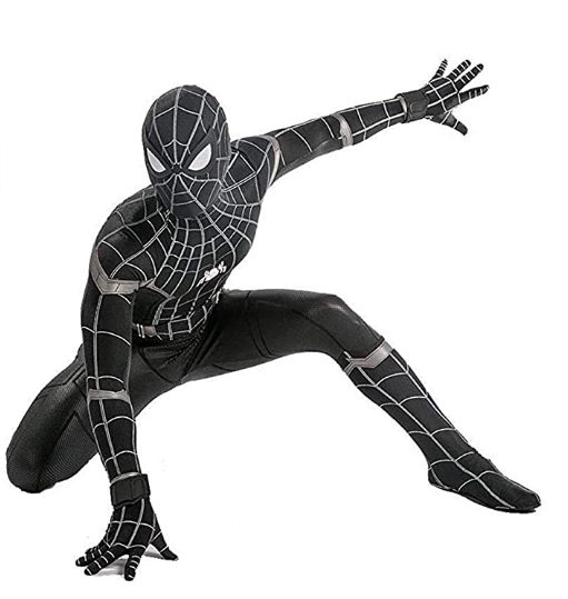 Fantasia Adulto Homem Aranha Spider Man Spandex Preto