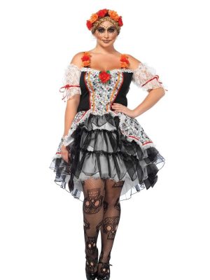 Fantasia Caveira Mexicana Adulto Extra Grande