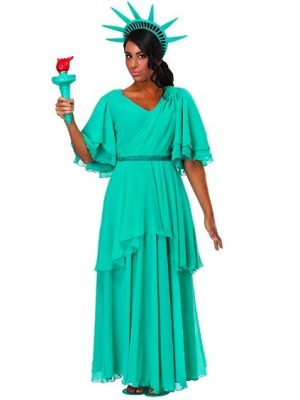 Fantasia Estátua da Liberdade Luxo Adulto Clássica Fantasia Estátua da Liberdade Luxo Adulto Clássica