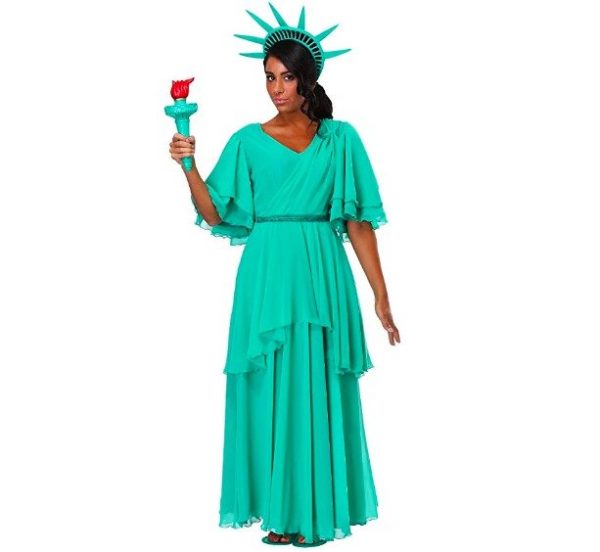Fantasia Estátua da Liberdade Luxo Adulto Clássica