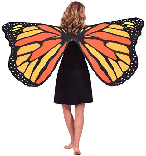 Asa Borboleta Luxo Laranja Adulto Tecido Asa Borboleta Luxo Laranja Adulto Tecido