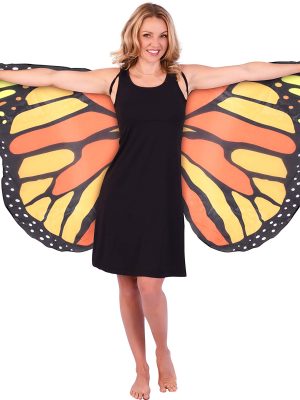 Asa Borboleta Luxo Laranja Adulto Tecido Asa Borboleta Luxo Laranja Adulto Tecido
