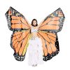 Asa Borboleta Luxo Laranja Adulto Tecido Gigante