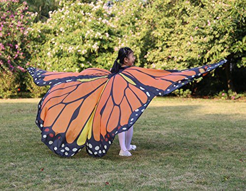 Asa Borboleta Luxo Laranja Adulto Tecido Gigante Asa Borboleta Luxo Laranja Adulto Tecido Gigante