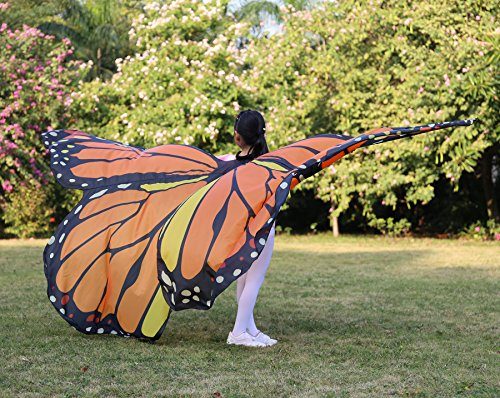Asa Borboleta Luxo Laranja Adulto Tecido Gigante Asa Borboleta Luxo Laranja Adulto Tecido Gigante